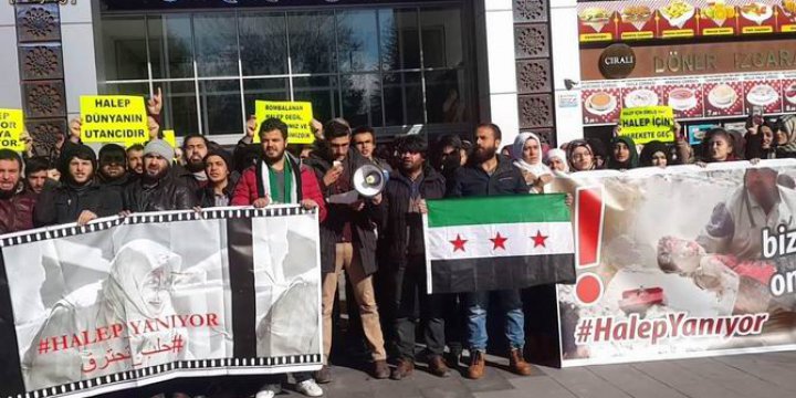 Halep’teki Katliamlar Selçuk Üniversitesinde Protesto Edildi