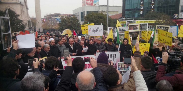 Halep’teki Katliamlar Malatya’da Protesto Edildi