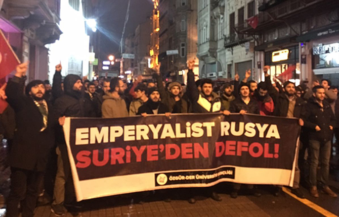 Rusya Konsolosluğu Önünde Halep Eylemi Yapıldı