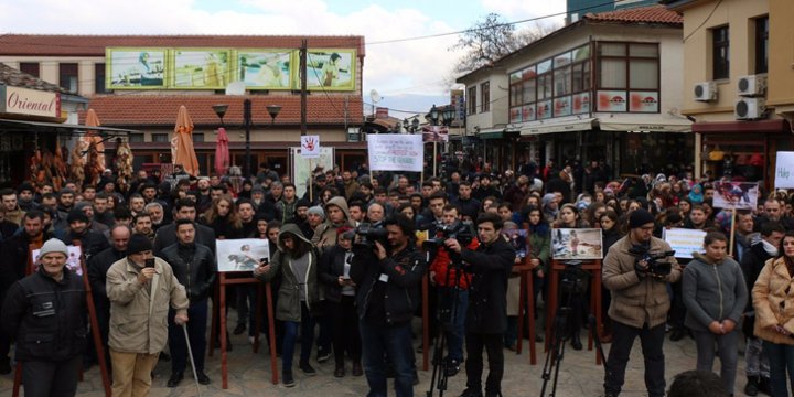 Makedonya'da Halep'e Destek Mitingi