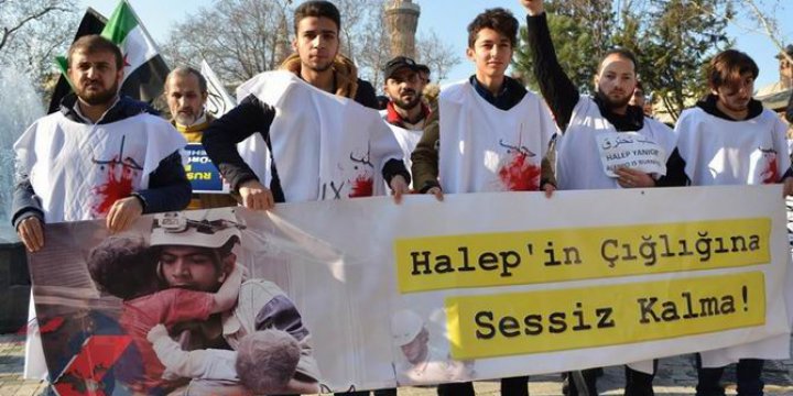 Halep’teki Katliam ve Kuşatma Bursa’da Protesto Edildi