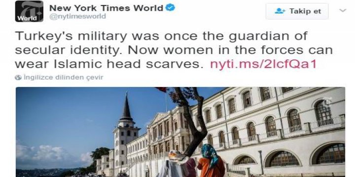 New York Times: Türkiye'de Laiklik Elden Gidiyor!