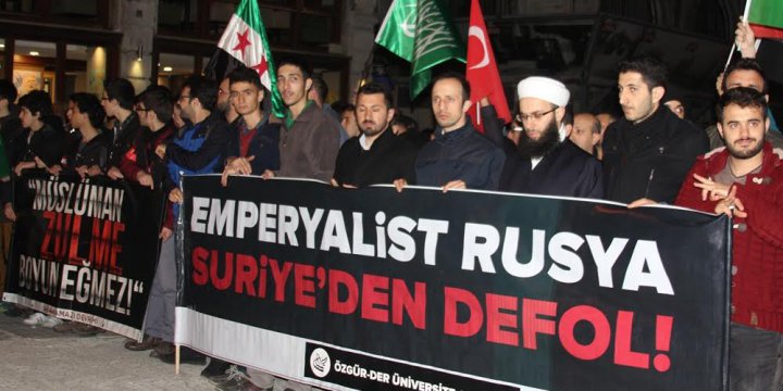 İdlip’teki Kimyasal Katliam Rusya Temsilciliği Önünde Protesto Edildi