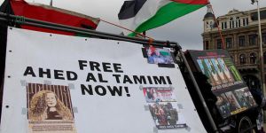 Hollanda'da Filistinli Ahed'e Destek Gösterisi