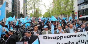 Brüksel'de Uygurlara Destek Gösterisi