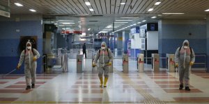 Ankara'da Metro ve Ankaray İstasyonlarında 'Virüs' Temizliği