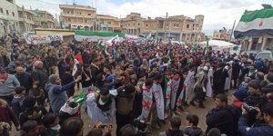 İdlib-Binniş'te Esed ve Rusya Karşıtı Eylem Düzenlendi