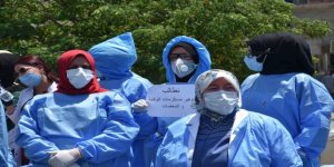 Kerkük'te Sağlık Personeli Çalışma Koşullarını Protesto Etti
