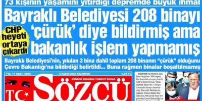Sözcü’den hedef saptırmalı manşet