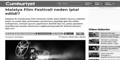 Cumhuriyet, Malatya Film Festivali’nin neden iptal edildiğini anlamamış