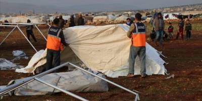 AFAD'dan İdlib'deki sel felaketi mağdurlarına yardım eli