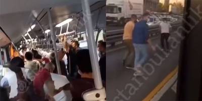 Irkçılar, göçmenleri zorla metrobüsten indirdi!