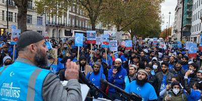 İngiltere'de Doğu Türkistan ile dayanışma eylemi