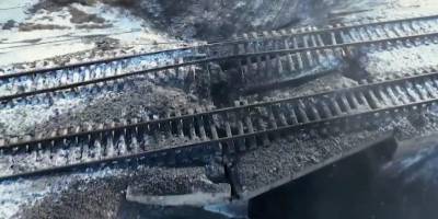 Rus ordusunun mühimmat taşıdığı demir yolu havaya uçuruldu