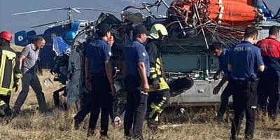 Denizli'de yangın söndürme helikopteri düştü