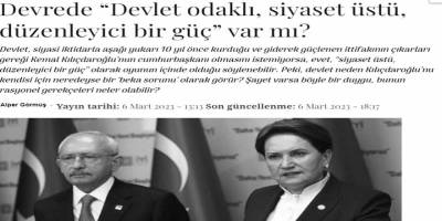 Her şaşırtıcı hadiseyi 'devlet' adlı görünmez gücün iradesine hamletmek 