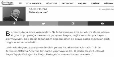 Salih Tuna Perinçek'i AK Parti'ye yamamak için iyi üfürmüş!