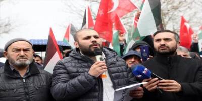 Siyonist İsrail'in saldırıları Ankara'da protesto edildi
