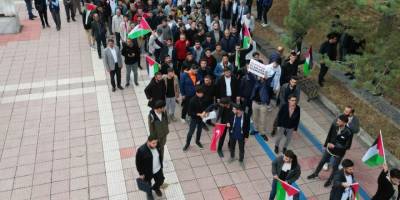Siyonist İsrail’in katliamları İnönü Üniversitesi’nde protesto edildi