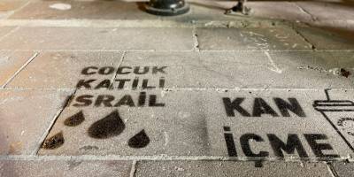 Ankara'da cadde ve sokaklar Filistin'e destek mesajları ile doldu