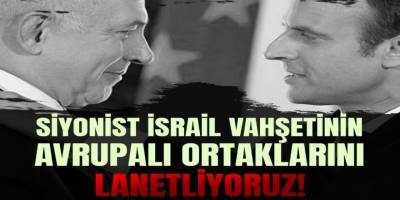 Macron, Siyonistler daha fazla bebek öldürsün diye orada!