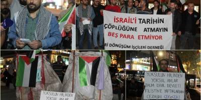 Geri dönüşüm işçileri Filistin'de yaşanan soykırıma sessiz kalmadı