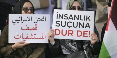 İstanbul'da kadınların Filistin'e destek için başlattıkları oturma eylemi sürüyor