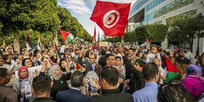 Tunus'ta Filistin halkıyla dayanışma gösterisi düzenlendi