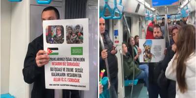 Marmaray'da Gebzeli Müslümanlardan Gazze için eylem