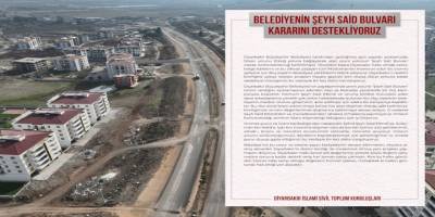 Diyarbakır İslami STK'lar: Belediyenin "Şeyh Said Bulvarı" kararını destekliyoruz