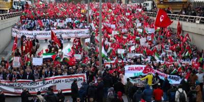 Ankara’da binlerce kişi Gazze için yürüdü!