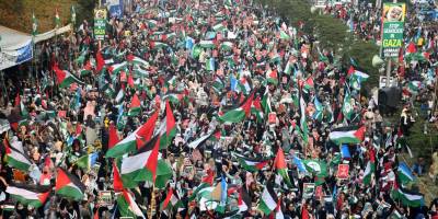 Pakistan'da binlerce kişi Filistin halkı için yürüdü