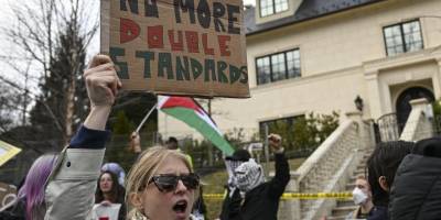 İsrail'in Washington Büyükelçiliği önünde Gazze'deki saldırılar protesto edildi