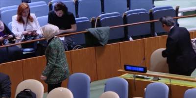 Bakan Göktaş, BM'de konuşan Siyonist bakanı protesto etti
