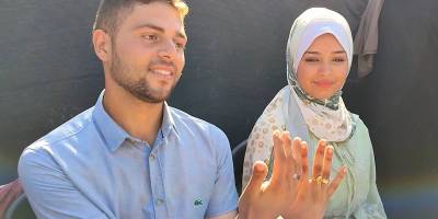 Filistinli çift, savaşın gölgesinde dünya evine girdi