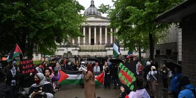 Filistin'e destek gösterilerine Londra'daki UCL öğrencileri de katıldı