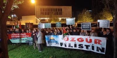 İşgalci İsrail’in Refah’a saldırıları Ankara’da protesto edildi