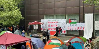Berlin'de Hür Üniversitesi'nde Filistin’e destek eylemi