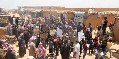 Rukban Kampı sakinleri, Esed rejimi karşıtı protesto düzenledi