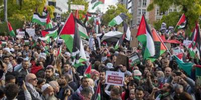 Belçika'da binler Filistinliler için yürüdü