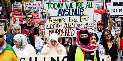 Washington'da yüzlerce kişi, soykırımcı İsrail tarafından katledilen Ayşenur Ezgi Eygi için toplandı