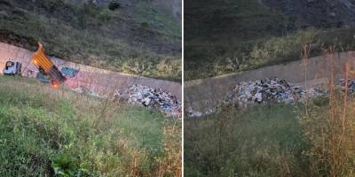 CHP’li Ortahisar Belediyesi 150 ton çöpü yol kenarına döktü