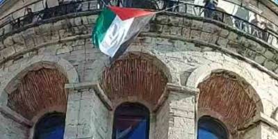 Filistin bayrağı açan gençlere güvenlik şiddeti