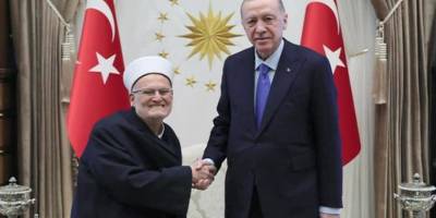 Cumhurbaşkanı Erdoğan, Mescid-i Aksa İmamı Sabri'yi kabul etti
