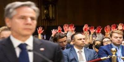 Eli kanlı Blinken “Soykırım Bakanı” sloganlarıyla uğurlandı!
