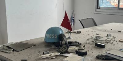 Gazze'deki medya plazası İsrail saldırılarının izlerini taşıyor