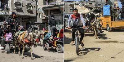 Gazze'de yakıt krizi nedeniyle kentte ulaşım at ve eşek arabalarıyla sağlanıyor