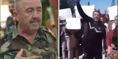 "Suriyeli sivil" olarak gösteri yapan adam Esed'in paşası çıktı!