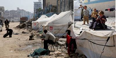 Gazze'deki UNRWA binası yerinden edilen ailelere sığınak oldu