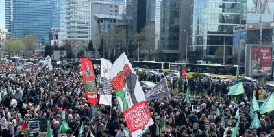 Hamas'ın çağrısıyla binler Siyonist konsolosluğa yürüdü: Suriye’de Gazze'de direniş her yerde!